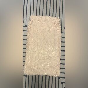H&M Cream Sequin Midi Skirt
